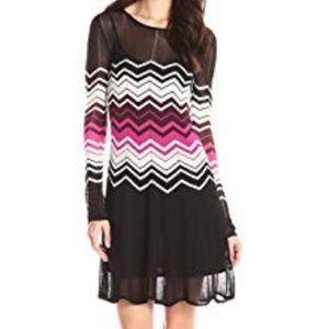 Trina Turk Dress Zig Zag Dress - Large